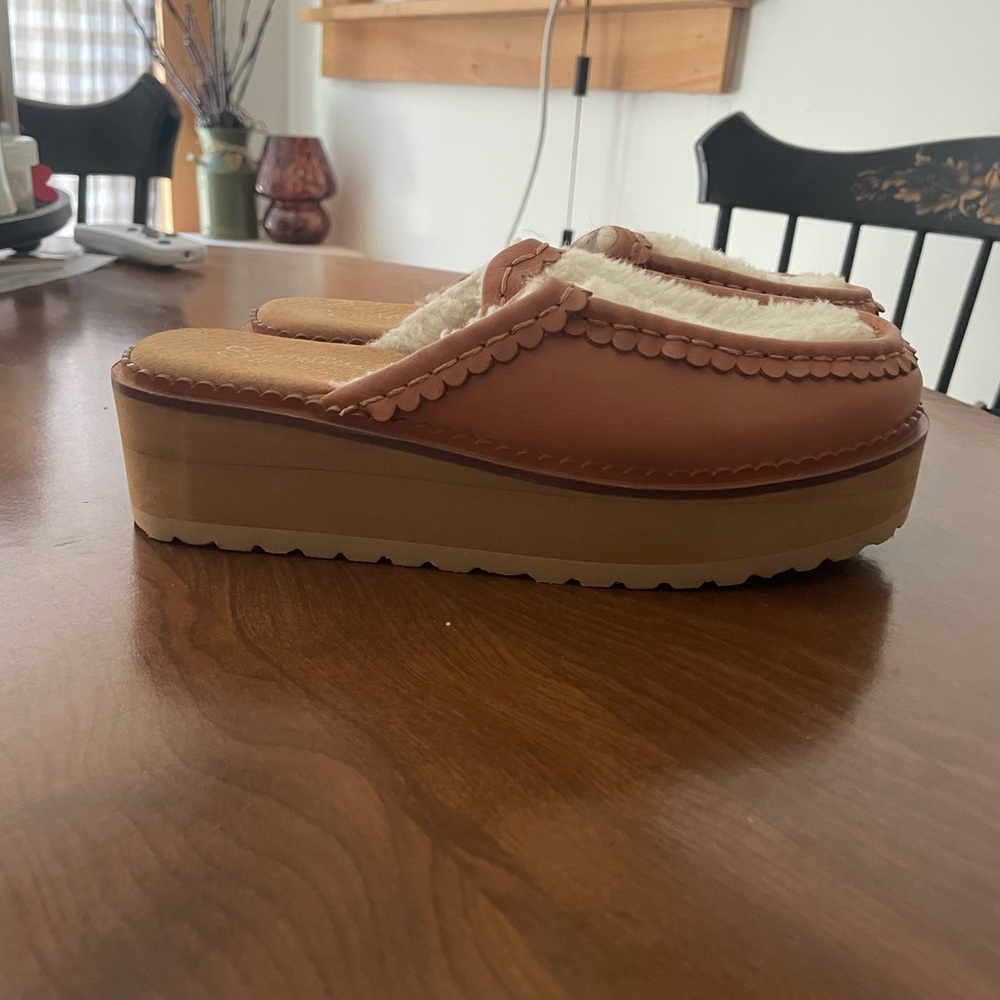 Seychelles Shearling Loafer Platform Mules